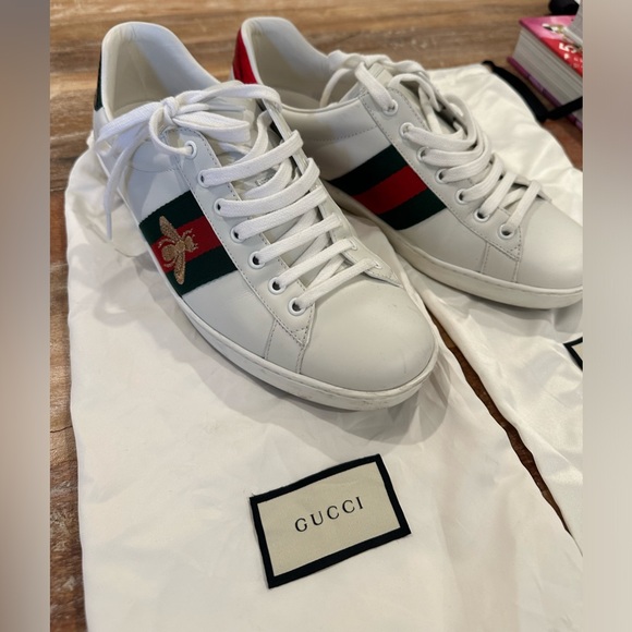 MEN’S GUCCI ACE SNEAKER WITH BEE SIZE 8 - Picture 5 of 6